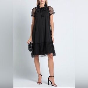 libby.edelman women’s  black over knee lave dress L L125-11